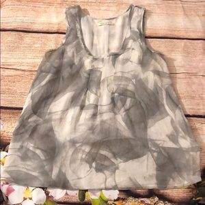 ✨New Listing✨ Gray and White Silk Top